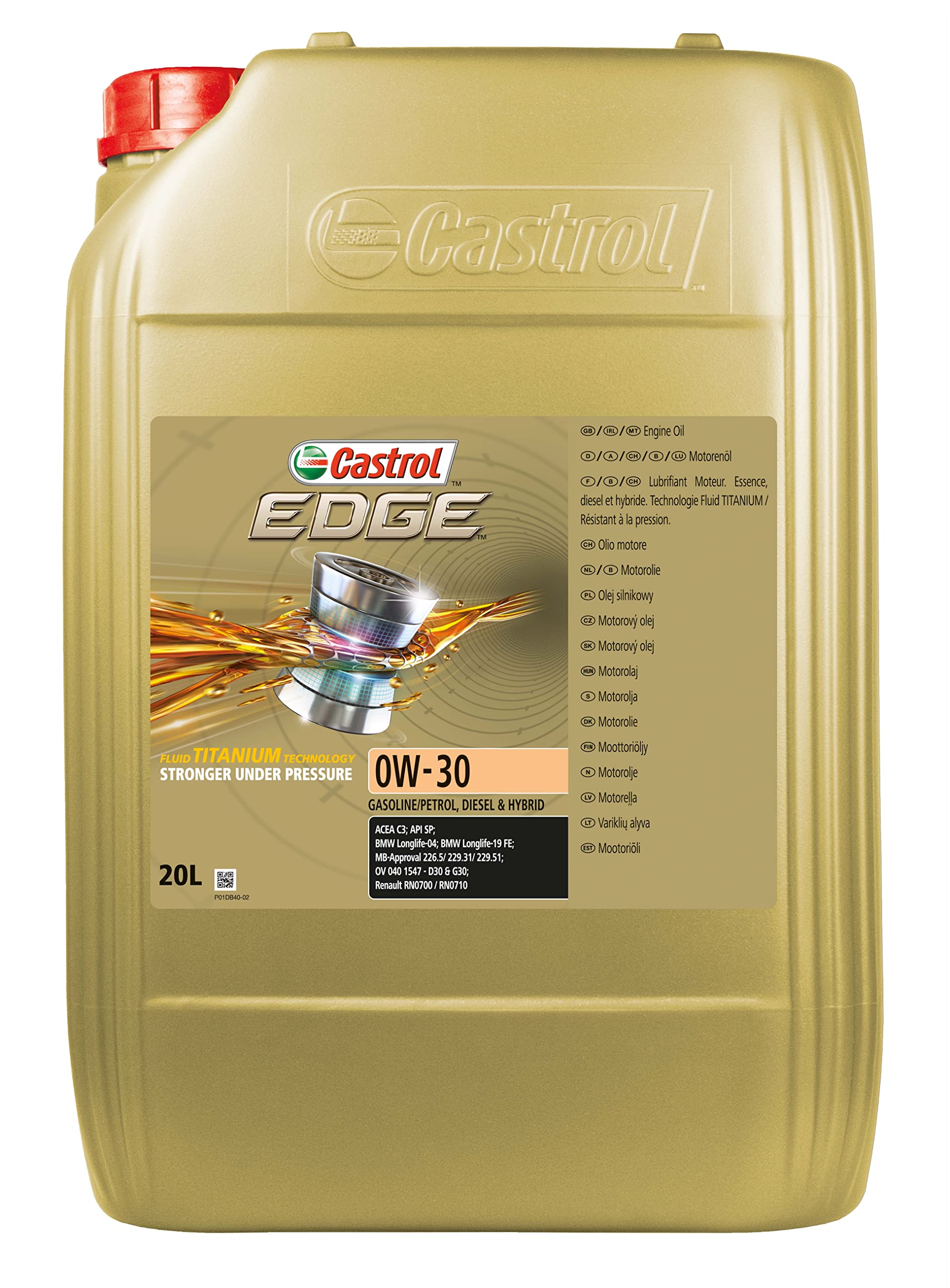 Motor oils Moottoriöljy EDGE 0W30 LL 20L  Art. EDGE0W30LL20L